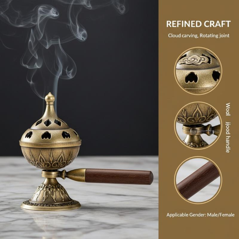 Home Fragrance Powder - Tragbarer Rotierender Räucherstäbchenhalter Antihaft-Räucherstäbchentablett Aromatherapie-Ofen Raumduft