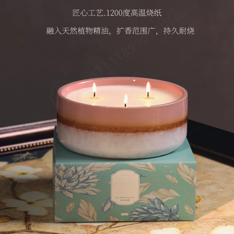 Home Fragrance Gift Box - Große Keramik-Duftkerze in Geschenkbox Luxuriöse Raumduft-Dekoration