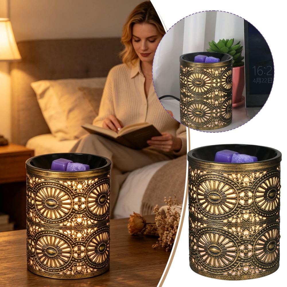Home Fragrance Us - Neues Duft-Nachtlicht, goldener geometrischer Eisen-Kerzenhalter, kreativer